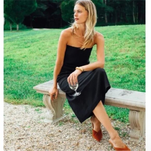 NWT Tuckernuck Strapless Noir Crepe Marin Dress, Black, Size Medium - Picture 7 of 11